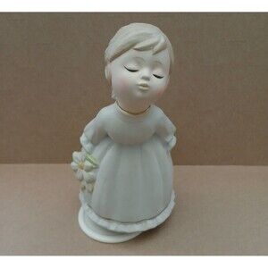 Vintage Kissing Angel Made in Japan Spinning Musical Figurine Little Girl Gift